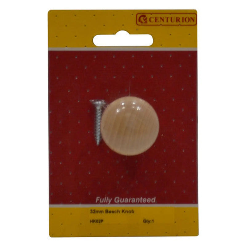 Centurion Beech Knobs, 32mm Dia. - Pack of 5