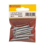 Centurion 1 3/4" x 8 ZP Cross Recessed Hardened Twin Thread Woodscrews with - Pack of 5