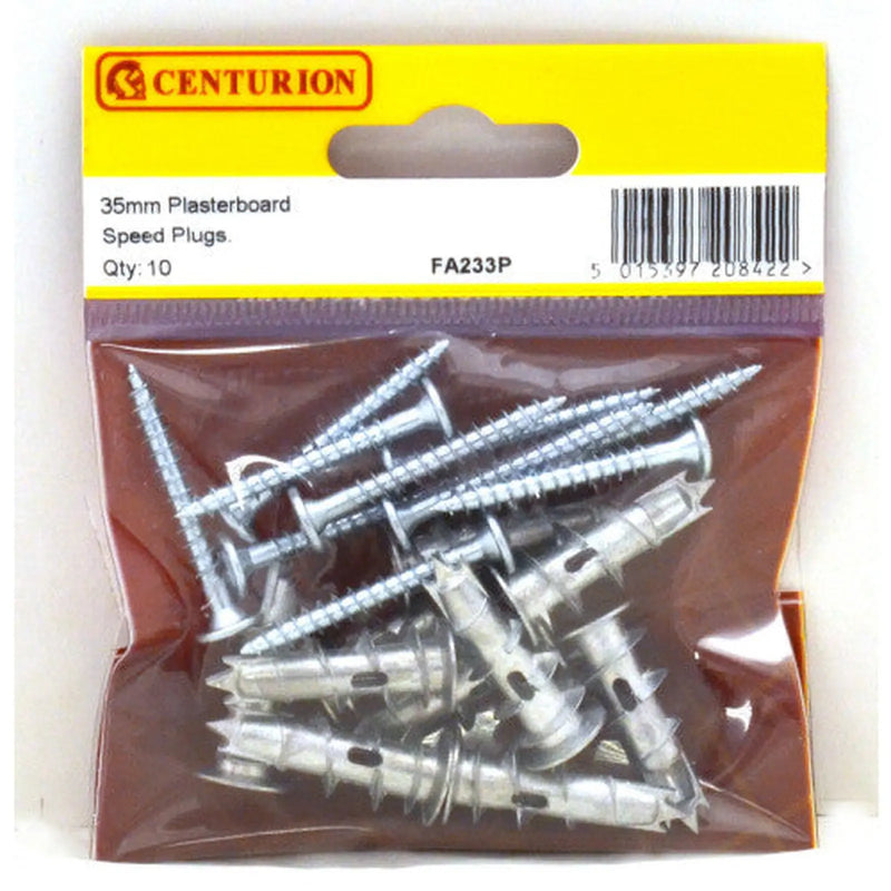 Centurion 35mm Metal Plasterboard Speed Plugs (Pack of 10) - Pack of 5