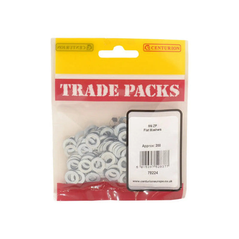 Centurion Flat Washers - Zinc Plated - M6 - (200 PK) - Pack of 5