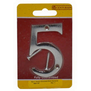 Centurion No.5 Chromed Door Numbers and Letters, 75mm - Pack of 5