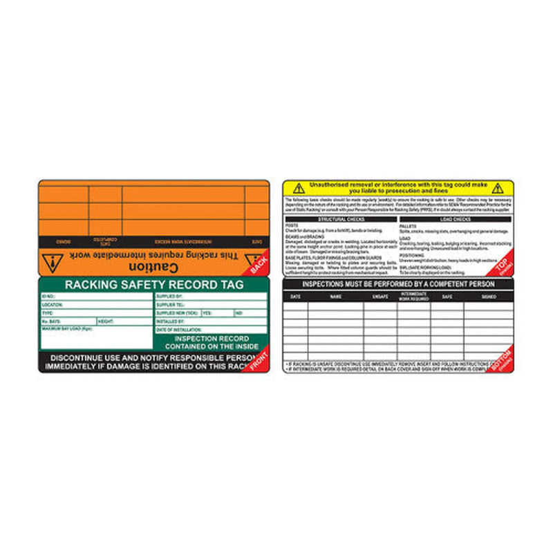 Centurion Racking Tag Insert (Single) - Min Order 4
