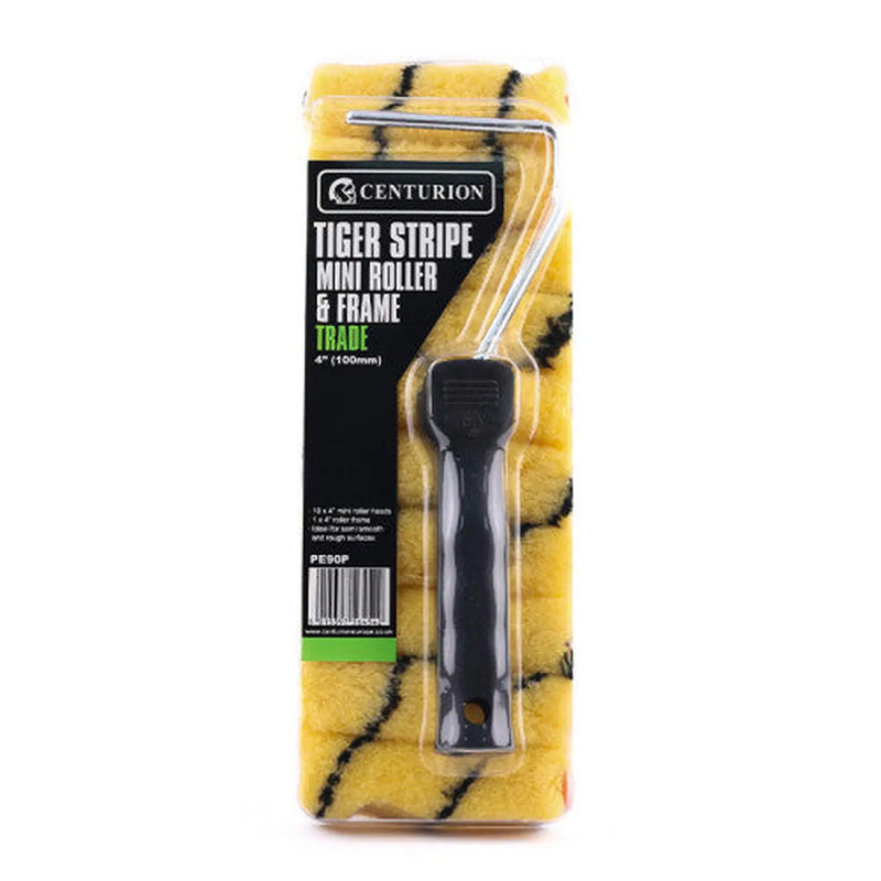 Centurion Trade Medium Tiger Stripe Mini Roller Kit, 100mm / 4" (Set of 10 - Pack of 10