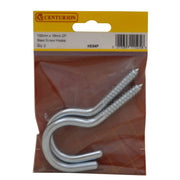 Centurion Steel Screw Hooks - Zinc Plated - 100mm x 7.3mm - (Pack of 2) - Pack of 5
