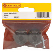 Centurion 28mm Black Plastic Door Stop (Pack of 2) - Pack of 5