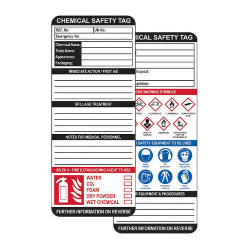Centurion Chemical Safety Tag Insert (Single) - Min Order 6