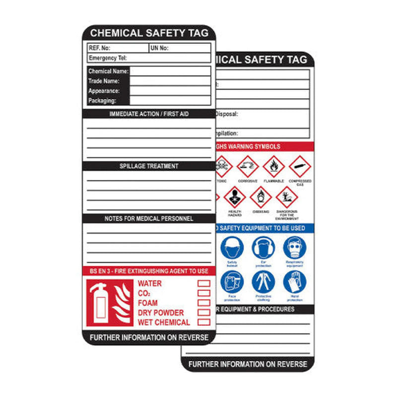 Centurion Chemical Safety Tag Insert (Single) - Min Order 6