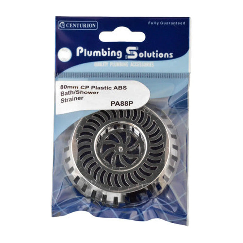 Centurion 80mm Plastic Bath/Shower Strainer - Chrome Plated - Pack of 5