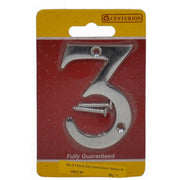 Centurion No.3 Chromed Door Numbers and Letters, 75mm - Pack of 5