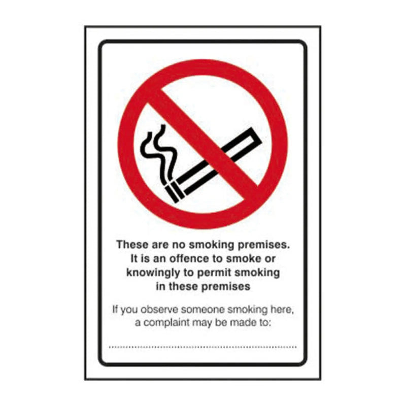 Centurion These are no smoking premises. It is an offence to smoke 1.2mm Recyclable PP (200 x 300mm) - Min Order 2