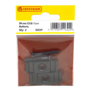 Centurion Steel Turn Buttons, Epoxy Black, 40mm - Pack of 5