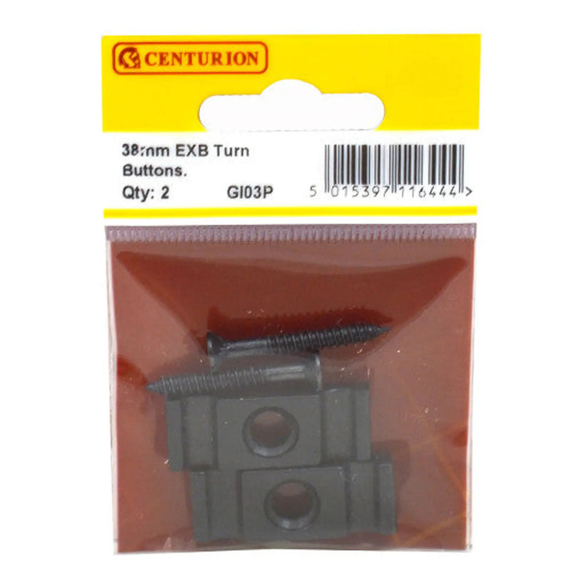 Centurion Steel Turn Buttons, Epoxy Black, 40mm - Pack of 5