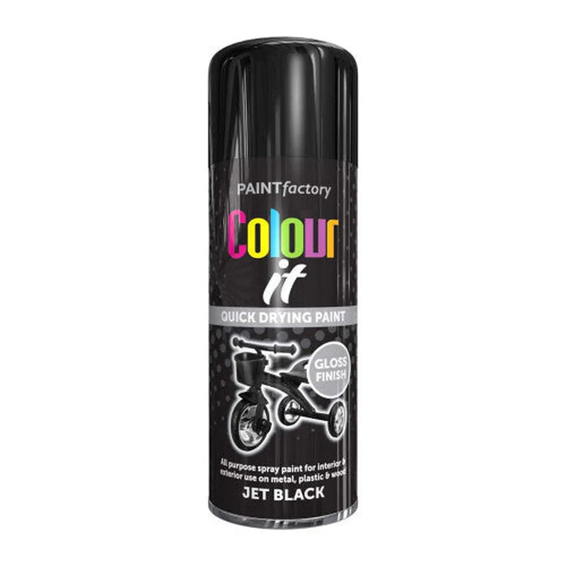 Centurion Paint Factory Colour It Gloss Paint, Black (400ml) - Pack of 12