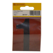 Centurion 75mm Black Helvetica Bold Condensed Style Vinyl Number 1 - Pack of 10