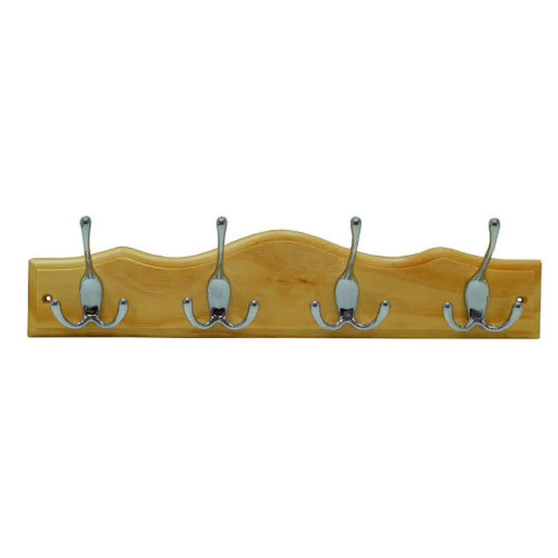 Centurion 4 Tri-Hooks On Scallop Top Board - Chrome Plated Hooks - Pine - Pack of 3