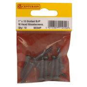 Centurion 1" x 10 Pozi Black Round Head Woodscrews (Pack of 10) - Pack of 5