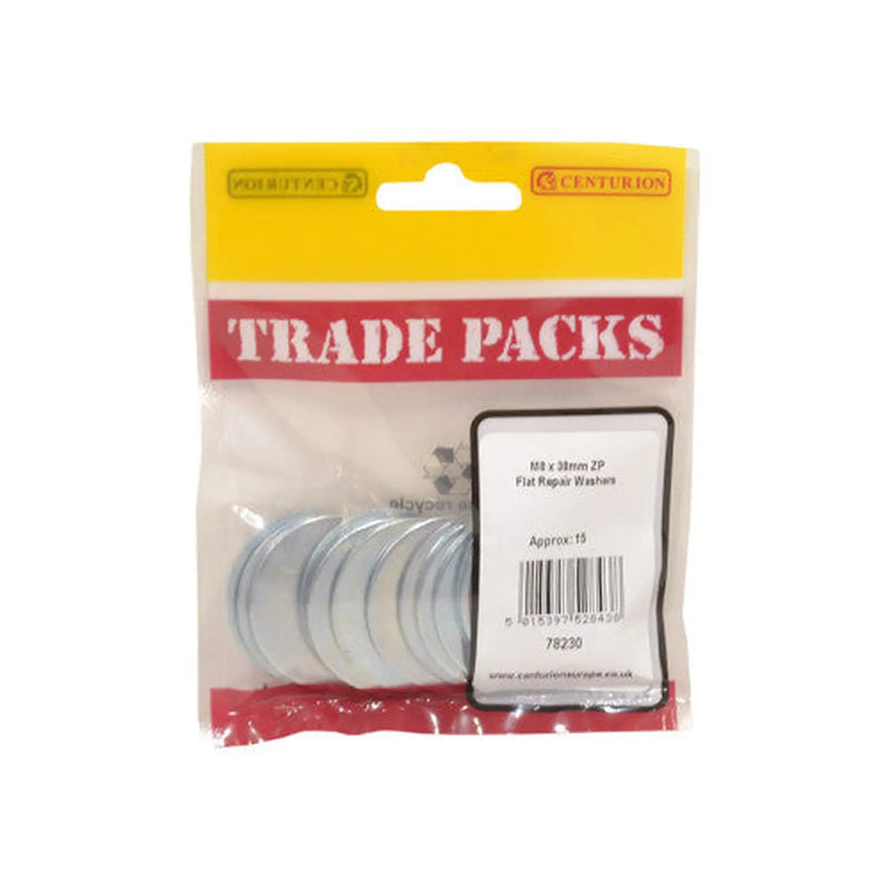 Centurion Flat Repair Washers - Zinc Plated - M8 x 38mm - (15 PK) - Pack of 5