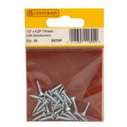 Centurion 1/2" x 4 ZP Cross Recessed Hardened Twin Thread Woodscrews with - Pack of 5