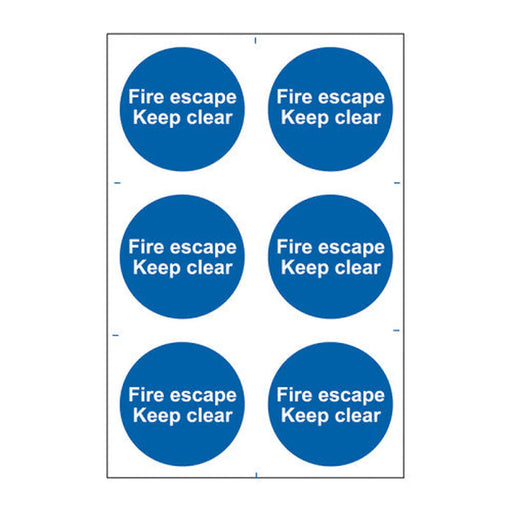 Centurion Fire escape Keep clear - Self Adhesive PP (200 x 300mm) - Min Order 2