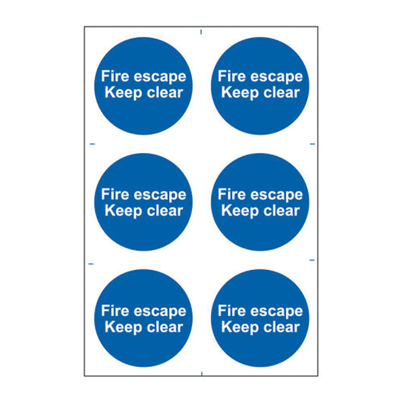 Centurion Fire escape Keep clear - Self Adhesive PP (200 x 300mm) - Min Order 2