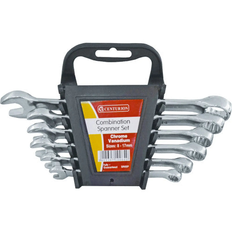 Centurion Combination Spanner Set, Polished Head, 6pc, 8-17mm - Pack of 6