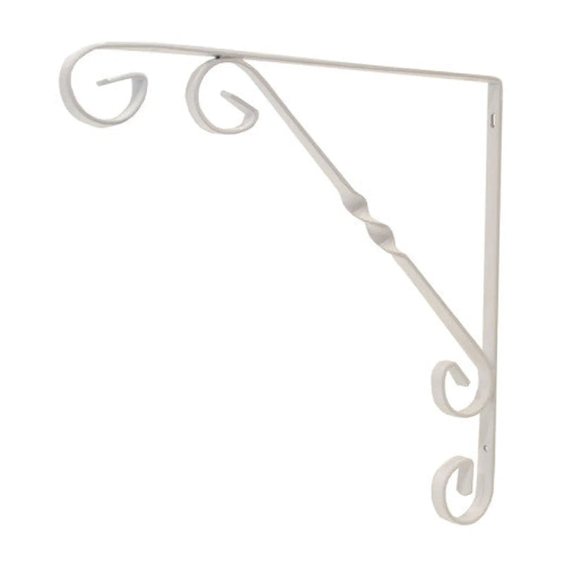 Centurion Wrought Iron Scroll Brackets, White Finish, 250mm - Pack of 10