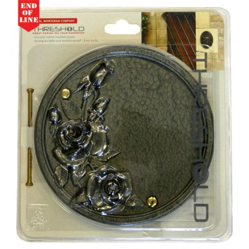 Centurion Pewter Effect Rose Plaque - Pack of 2
