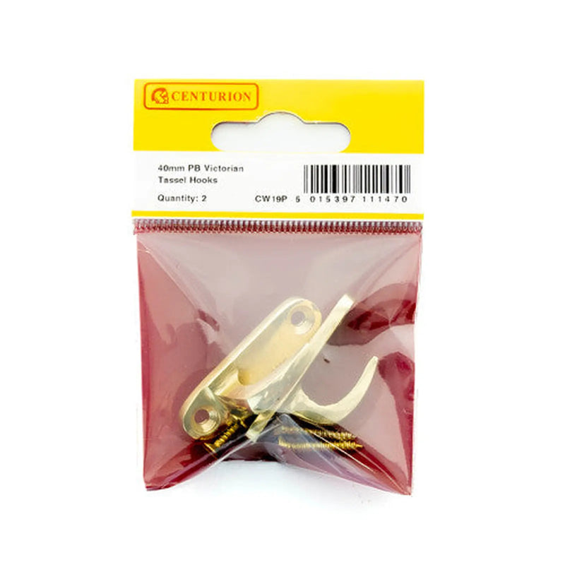Centurion 40mm PB Victorian Tassel Hook (Pack of 2) - Pack of 5
