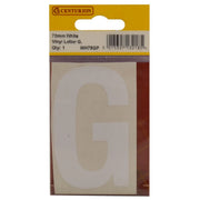 Centurion 75mm White Helvetica Bold Condensed Style Vinyl Letter G - Pack of 10