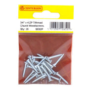 Centurion 3/4" x 4 ZP Cross Recessed Hardened Twin Thread Woodscrews with - Pack of 5