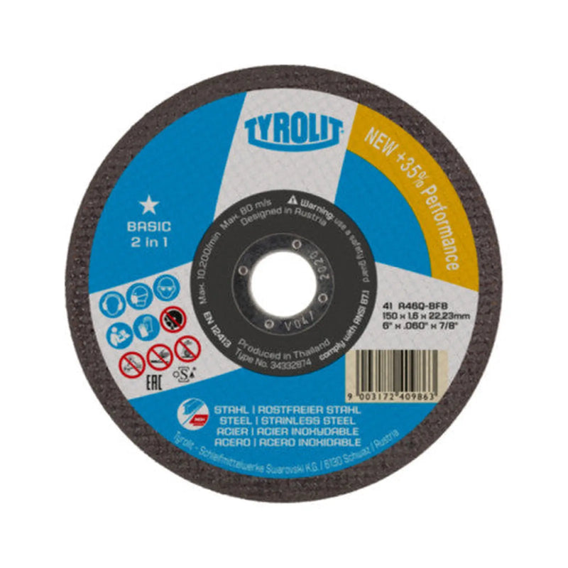 Centurion TYROLIT BASIC 2IN1 CUT OFF 230 X 3.0 X 22.23MM - Min Order 4