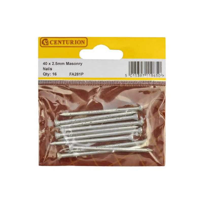 Centurion 40mm Masonry Nails  (Pack of 16) - Pack of 5