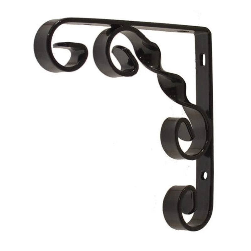 Centurion Wrought Iron Scroll Brackets, Black Finish, 100mm - Pack of 10