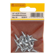 Centurion 1/2" x 8 ZP Cross Recessed Hardened Twin Thread Woodscrews with - Pack of 5