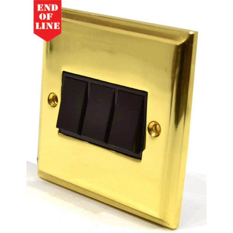 Centurion Victorian Brass Triple Switch - Pack of 5