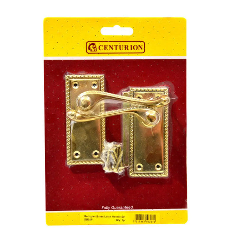 Centurion Solid Brass Georgian Lever Latch Set, 100mm x 43mm