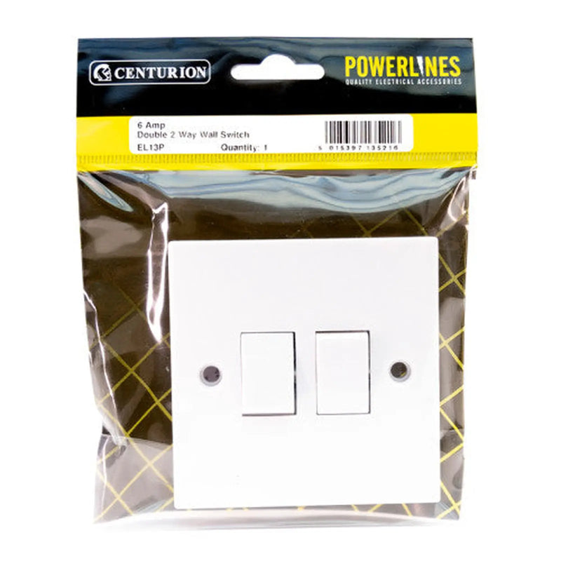 Centurion 10 Amp Double 2 Way Wall Switch - Pack of 5