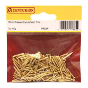 Centurion 15mm Brassed Escutcheon Pins (50g) - Pack of 5