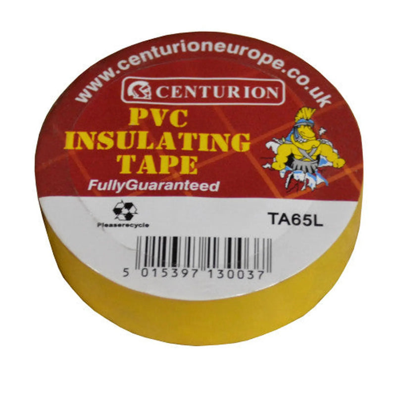 Centurion PVC Yellow Tape, Yellow M, 19mm x 20m Yellow - Pack of 10
