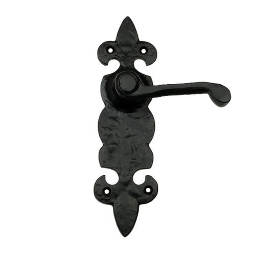 Centurion Fleur De Lys Latch Set, Black, 190mm x 50mm