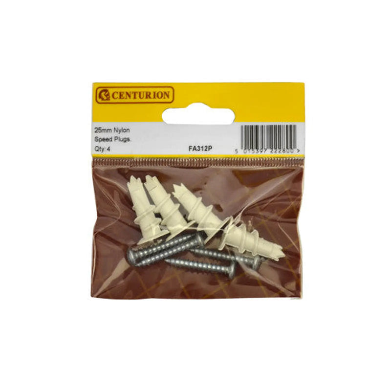 Centurion 35mm Nylon Plasterboard Speed Plugs  (Pack of 4) - Pack of 5