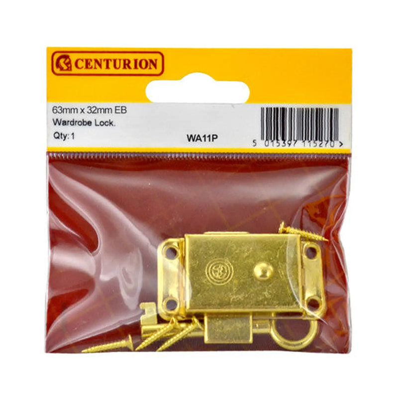 Centurion 63mm x 32mm (2 1/2" x 1 1/4") EB Wardrobe Locks - Pack of 5