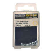 Centurion Electrical Socket Screws, M3.5 x 25mm, Zinc Plated - Pack of 5