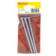 Centurion 4" x 12 ZP Cross Recessed Hardened Twin Thread Woodscrews with - Pack of 5