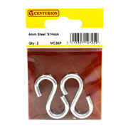 Centurion Steel Ess Hooks, Zinc Plated, 4mm x 40mm - Pack of 10