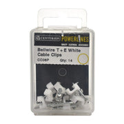 Centurion White Bellwire T+E Cable Clips - Pack of 5