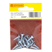 Centurion 5/8" x 8 ZP Cross Recessed Hardened Twin Thread Woodscrews with - Pack of 5