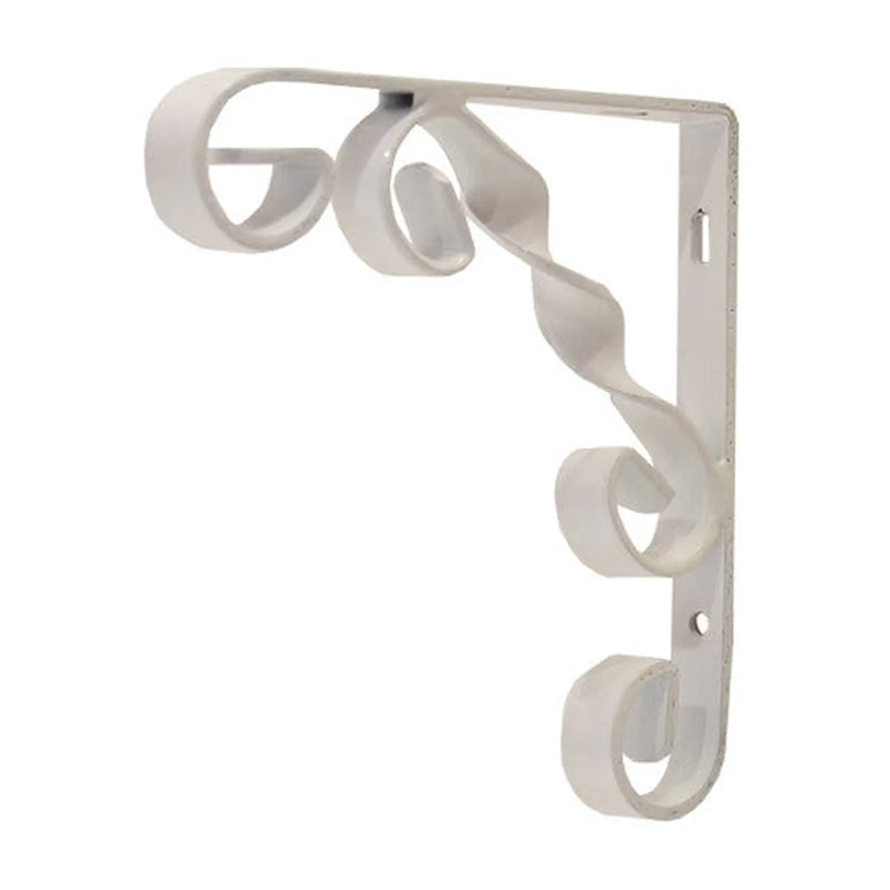 Centurion Wrought Iron Scroll Brackets, White Finish, 100mm - Pack of 10
