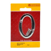 Centurion No.0 Chromed Door Numbers and Letters, 75mm - Pack of 5