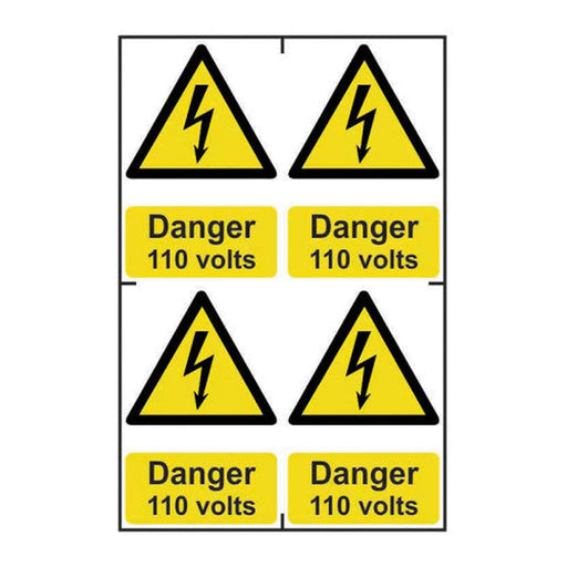 Centurion Danger 110 volts - Self Adhesive PP (200 x 300mm) - Min Order 2
